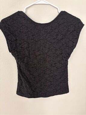 Blenca Black Lace Short Sleeve Open Back Women's Top Size M - Used